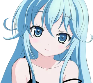 😊 Anime, Mangá, Cabelo azul, Fofa, Garota, Desenho animado, Ilustração telegram sticker