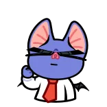 🤩 蝙蝠, 卡通, 上班族, 领带, 思考, 困惑 telegram sticker