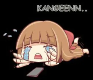 😭 KANGEENN.. грустный, плачущий, аниме, чиби, мультфильм, одинокий telegram sticker