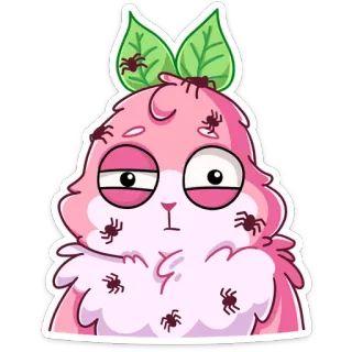 🕷 dessin animé, rose, monstre, araignées, drôle, mignon telegram sticker