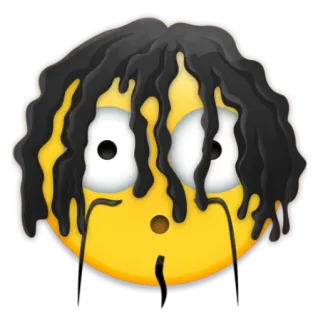 😲 emoji, face, dreads, scared, emotional, expression telegram sticker