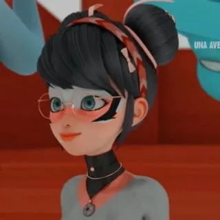 💙 Marinette Dupain-Cheng Miraculous: Tales of Ladybug & Cat Noir cartoon, anime, miraculous ladybug, marinette, ladybug, glasses, cute whatsapp sticker