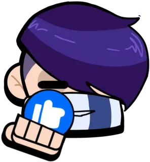 👍 Mi piace, Pollice in su, Positivo, Approvazione, Social media, Cartone animato telegram sticker
