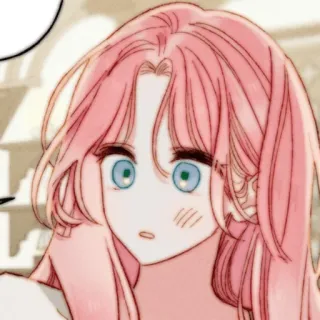 🎀 Anime Mädchen, pinke Haare, blaue Augen, Cartoon, Illustration telegram sticker