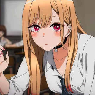 🎭 Marin Kitagawa My Dress-Up Darling Anime, Meisje, Schooluniform, Schattig, Mooi, Marin Kitagawa, My Dress-Up Darling telegram sticker
