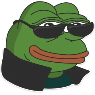 😎 Pepe the Frog frog, pepe, sunglasses, meme, internet, cool telegram sticker