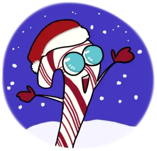 ☃ Zuckerstange, Weihnachten, Winter, Feiertag, Cartoon telegram sticker