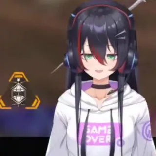 👻 GAME OVER Anime, VTuber, Game Over, Hoodie whatsapp sticker