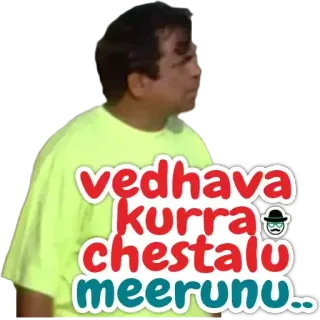 😊 vedhava kurra chestalu meerunu.. telugu, indiano, divertente telegram sticker