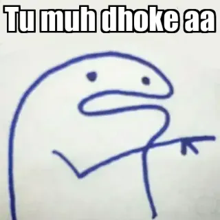 👉 Tu muh dhoke aa Kreskówka, Patyczak, Pendżabski, Tekst, Meme telegram sticker