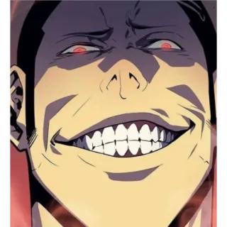 🙂 Anime, Mangá, Malvado, Sorriso malicioso, Olhos vermelhos telegram sticker
