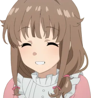 😁 Anime, Mädchen, Lächeln, glücklich, Cartoon telegram sticker