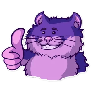 👍 猫, 点赞, 动物, 卡通, 贴纸, 积极 telegram sticker