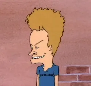 😵 Beavis Beavis and Butt-Head METALLICA Beavis and Butt-Head, cartoon, MTV, 90s, comedy telegram sticker