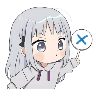 Худи-тян серая @Nyasticks telegram stickers