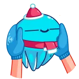 ☺️ jellyfish, winter, christmas, cute, hat, scarf, gloves telegram sticker