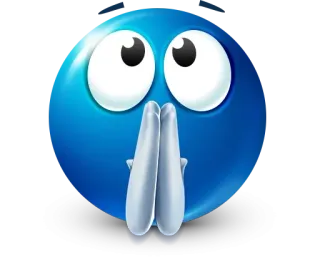 🤩 Emoji, Suplicando, Azul, Manos whatsapp sticker