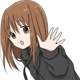 👋 Garota anime, Personagem de desenho animado, Garota, Anime, Onda, Acenando, Casual, Bonito telegram sticker