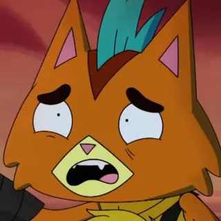 😫 gatto, triste, cartone animato, personaggio, preoccupato, arrabbiato telegram sticker