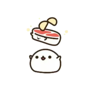 🍥 jedzenie, słodkie, kawaii, mięso, kurczak, kreskówka telegram sticker