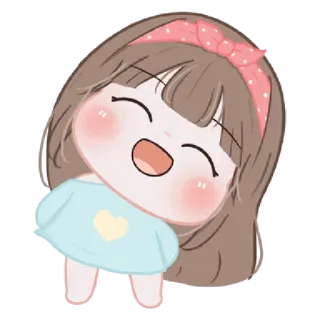 🐤 Мультфильм, Девушка, Счастливый, Милый, Кавай telegram sticker