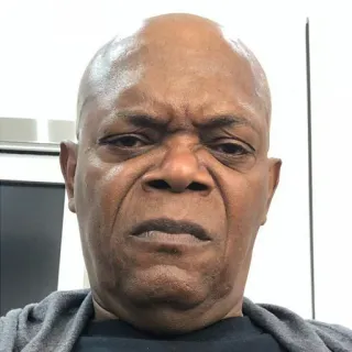 😟 Samuel L. Jackson retrato, famoso, expresión, hombre, actor telegram sticker