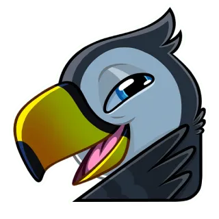 😈 pássaro de desenho animado, adesivo de animal, pássaro, tucano, fofo, animado telegram sticker