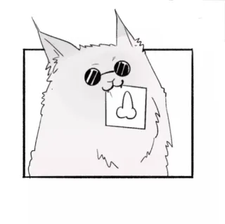 🐈 Katze, Sonnenbrille, Cartoon, Beleidigung, Skizze, Zeichnung telegram sticker
