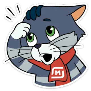 😓 mèo, hoạt hình, nhãn dán, hình minh họa, động vật, dễ thương telegram sticker