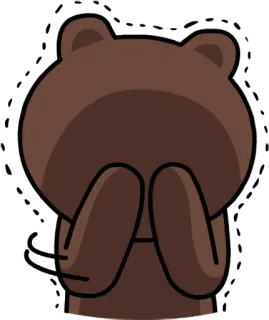 😞 beruang, lucu, sedih, kartun telegram sticker