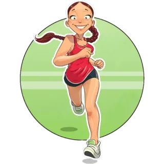 🏃 mulher, corrida, exercício, fitness, esportes, desenho animado telegram sticker