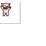🐖 cerdo, animal, dibujos animados, lindo, saludando, alegre whatsapp sticker