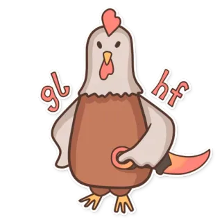 ☘️ gl hf ayam, pisau, semoga beruntung bersenang-senang, permainan, kartun, hewan telegram sticker