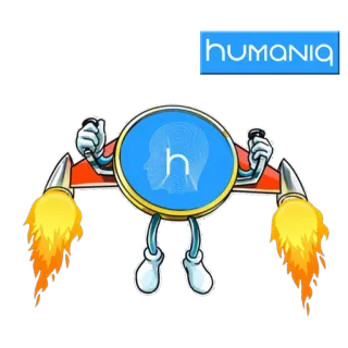 😍 humaniq roket, karakter, maskot, futuristik, logo telegram sticker
