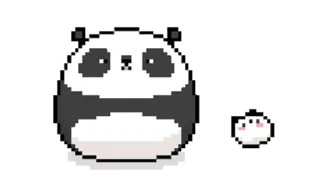 🖤 panda, cute, animal, pixel art, kawaii telegram sticker