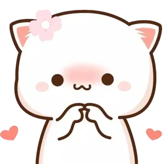 🌸 Katze, niedlich, erröten, kawaii, Herzen telegram sticker