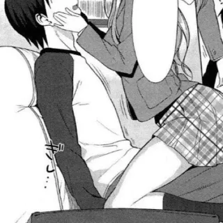 👀 anime, couple, manga, love, affection telegram sticker