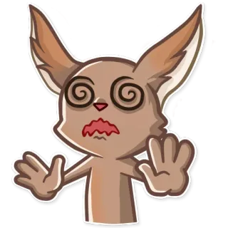 😵 動物, キツネ, めまい, 漫画, 疲労困憊, 表情 telegram sticker