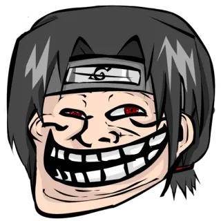 😂 trollface, meme, naruto, itachi, anime, funny, internet meme telegram sticker