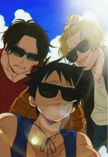 😎 Luffy One Piece Anime, Manga, One Piece, Ruffy, Ace, Sabo, Sonnenbrille, Brüder telegram sticker