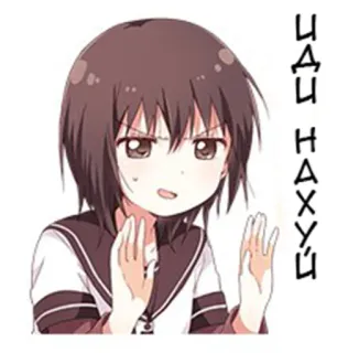 🖕 цац паху Anime, Mädchen, Gesichtsausdruck, Russischer Text whatsapp sticker
