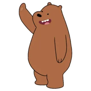 👋 Grizz We Bare Bears gấu, hoạt hình, vẫy tay, thân thiện, nhân vật telegram sticker