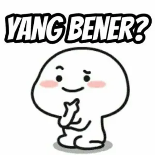 🤔 YANG BENER? Cartoon, Niedlich, Frage, Denken, Überraschung telegram sticker