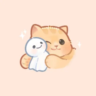 ✨ karlbeans gato, fofo, kawaii, animal, animal de estimação, sonho, fantasma telegram sticker