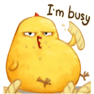 🐥 I'm busy ayam, binatang, sibuk, kuning, kartun, lucu telegram sticker