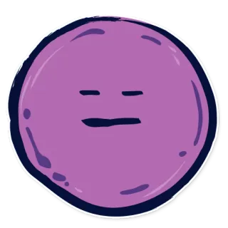 😑 Blob, Morado, Cara, Emoji, Minimalista, Dibujos animados, Simple telegram sticker