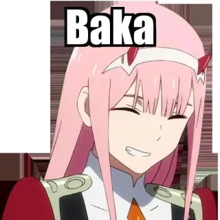 😂 Zero Two Darling in the Franxx Baka Anime, Manga, Zero Two, Darling in the Franxx, Baka, Waifu whatsapp sticker