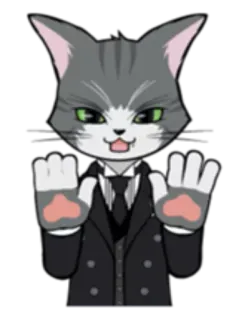 🤗 고양이, 스티커, 애니메이션, 손, 장갑, 고양이과, 의인화 telegram sticker