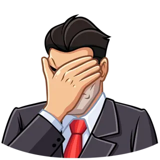 🙈 Фейспалм, Разочарование, Смущение, Бизнесмен, Провал, Стыд whatsapp sticker