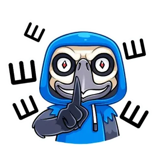 🤫 Cartoon, Vogel, Psst, Geheimnis, Kapuzenpullover telegram sticker